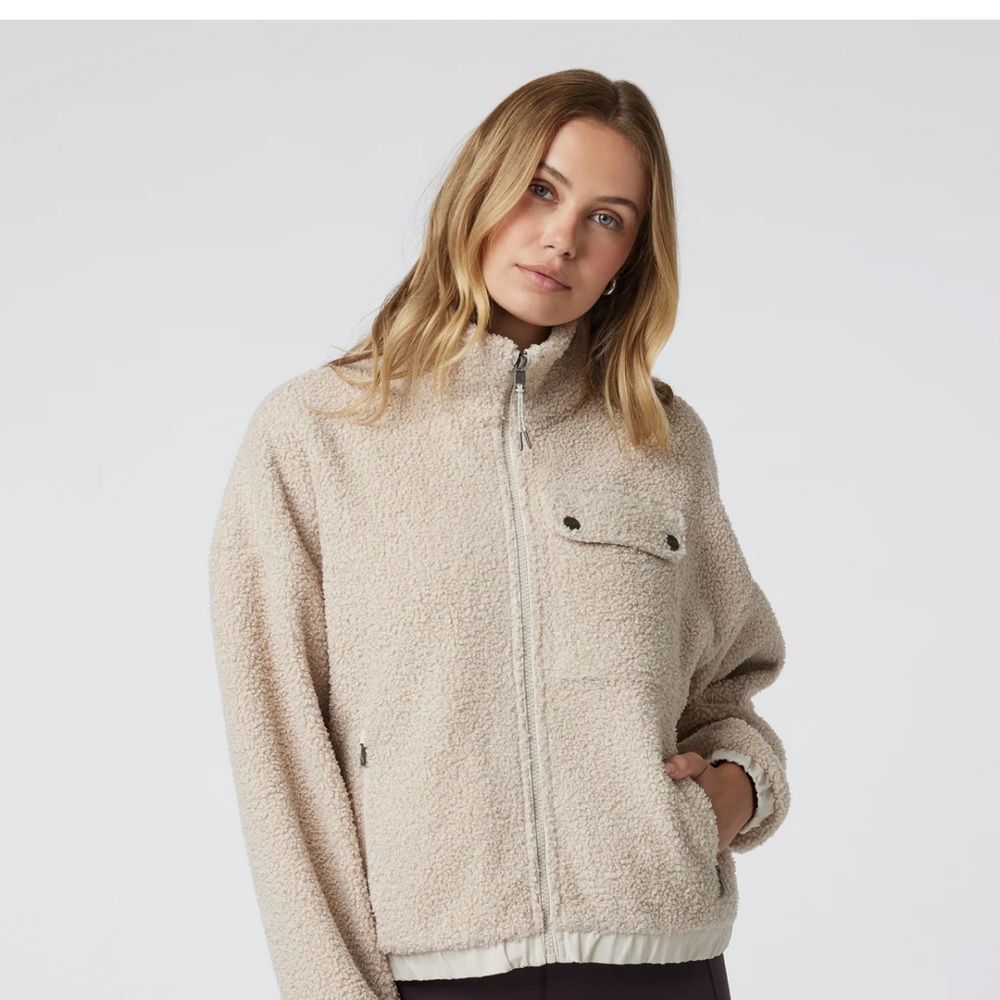 Cream Fleece Zip-Up Jacket